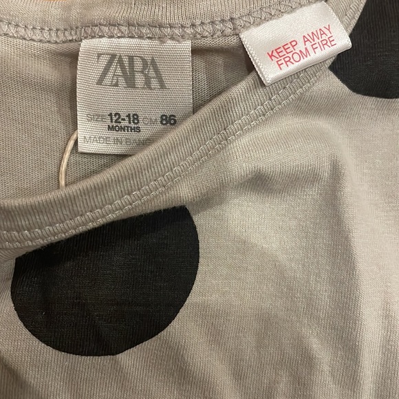 Zara Polka Dot Cotton Long Sleeve Tee 12-18 months - Picture 2 of 4